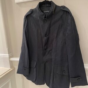 John Varvatos mens linen jacket black sz 56 (Eur) Equivalent to XL